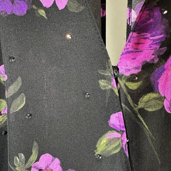 Magda Butrym Dark Floral Printed Silk Pesaro Mini Dress Size US 6 UK 10 FR 38 - Picture 14 of 14